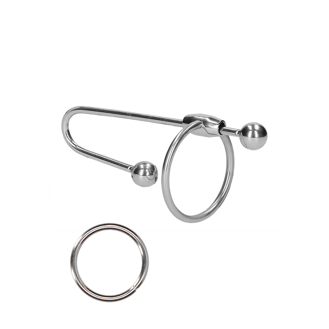 Penisplug Ouch aus Edelstahl mit Eichelring Silber 9 x Ø 1 cm