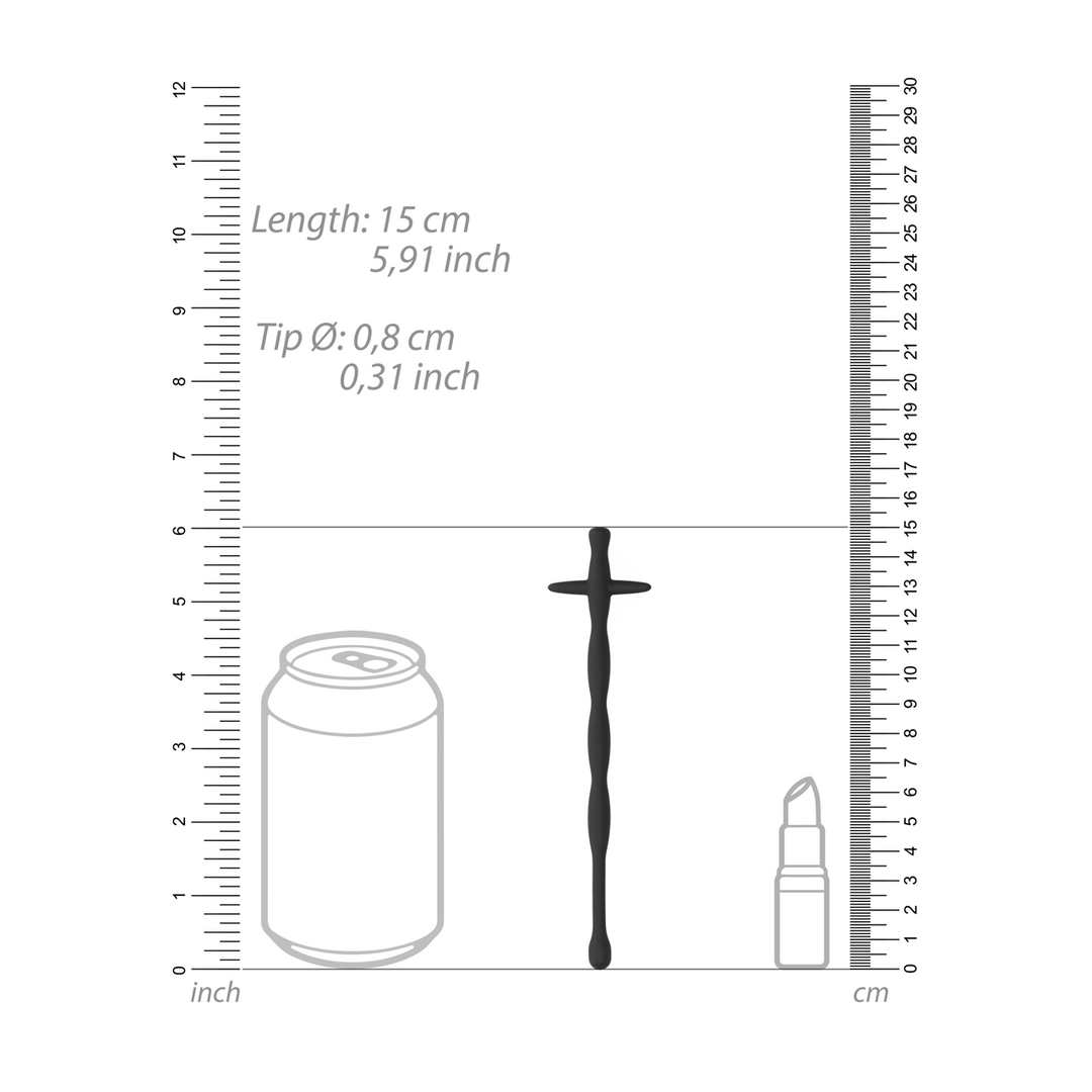Penisplug Ouch aus Silikon mit Querstab Schwarz 15 x Ø 0,8 cm – Ansicht 3