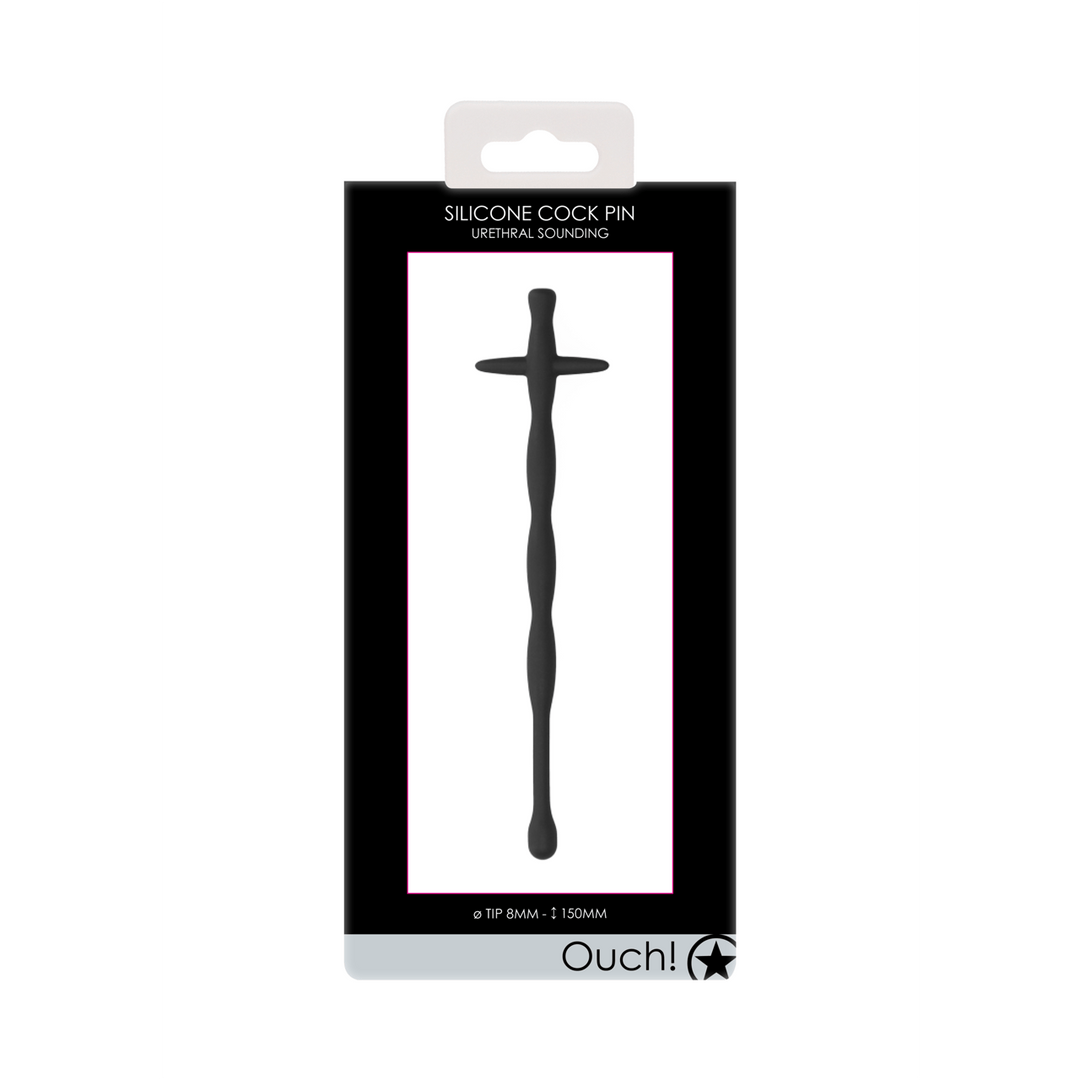 Penisplug Ouch aus Silikon mit Querstab Schwarz 15 x Ø 0,8 cm – Ansicht 2