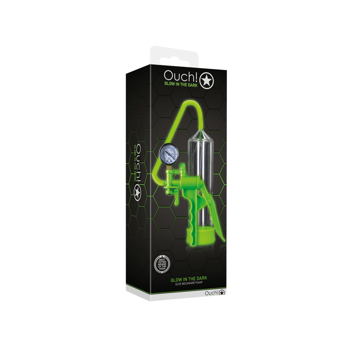 Penispumpe Ouch Elite mit Manometer nachtleuchtend 21 x Ø 6,5 cm – Ansicht 2