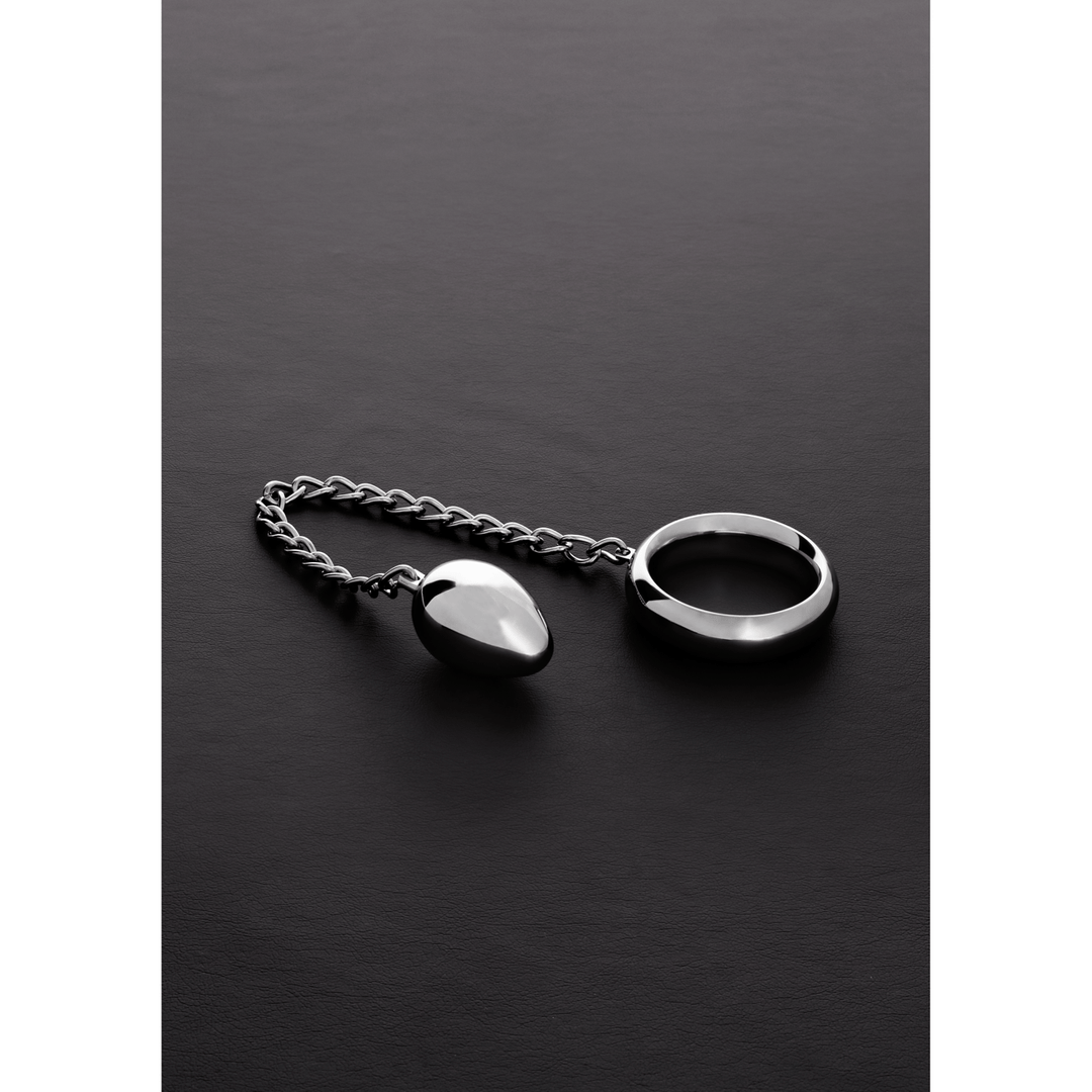 Penisring Donut mit Anal-Ei aus Edelstahl Silber – Ansicht 5