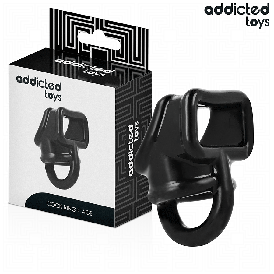 Penisring Peniskäfigring mit Hodenhalter Schwarz () Ø 3,5 cm