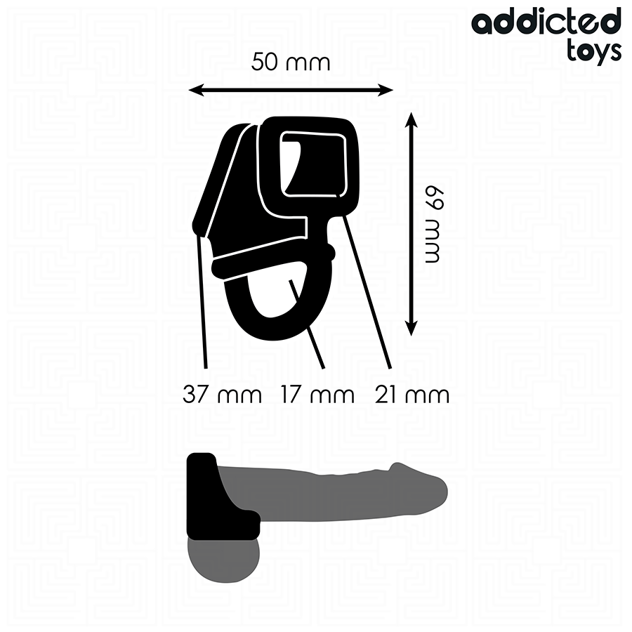 Penisring Peniskäfigring mit Hodenhalter Schwarz () Ø 3,5 cm