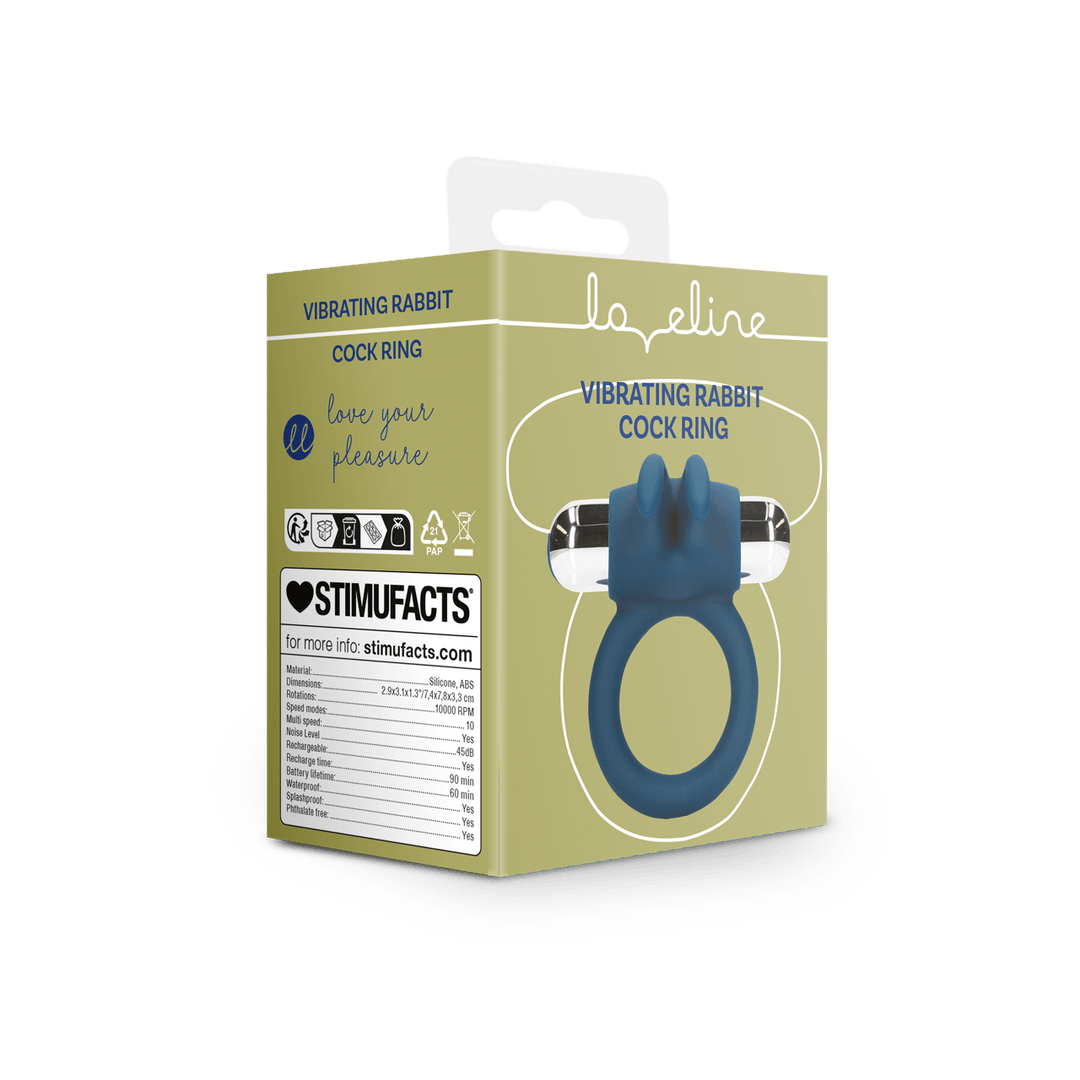 Penisring Rabbit mit Vibration Blau 7,4 x 1,9 cm – Ansicht 2