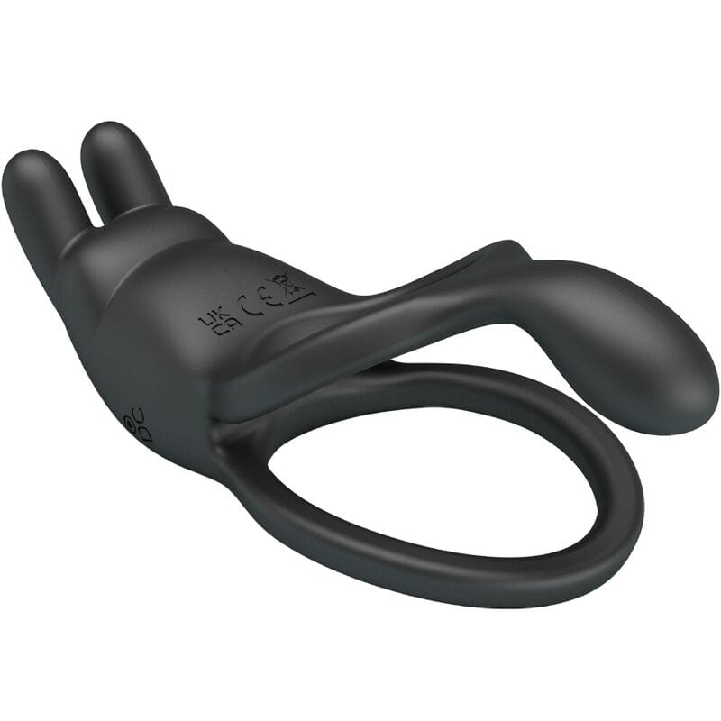 Penisring Seth Doppel-Vibrationsring Rabbit 7 Vibrationen Schwarz