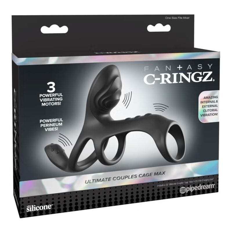 Penisring Ultimate Couples Cage Max mit Vibration 19,5 cm – Ansicht 5
