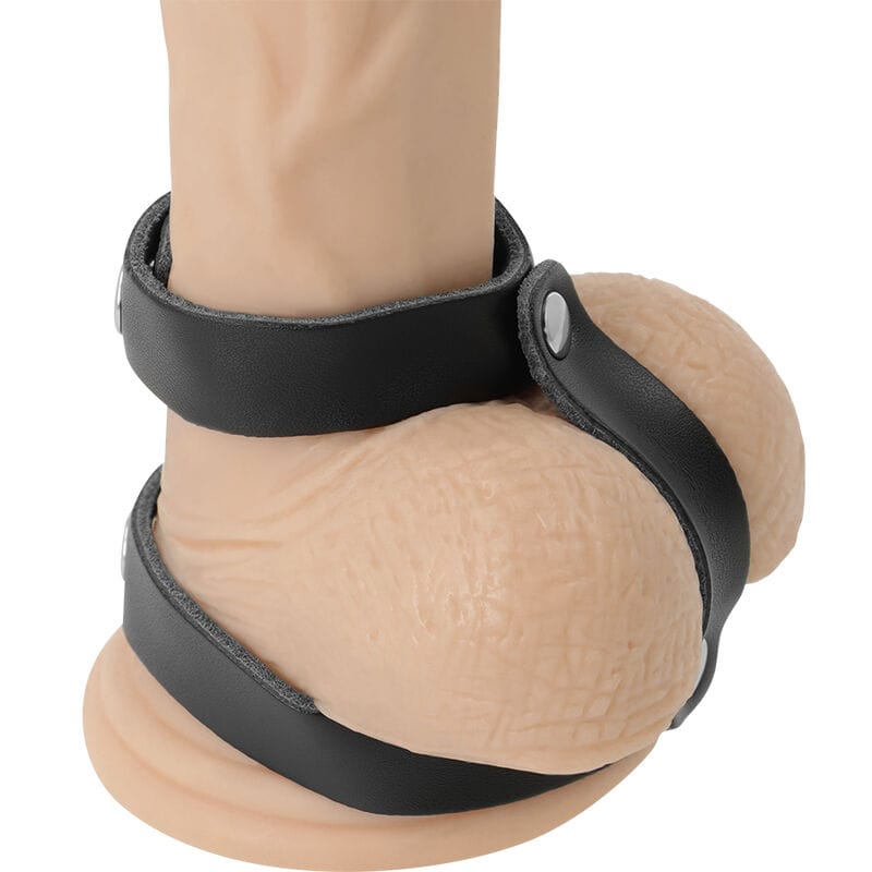 Penisring verstellbarer Penis- und Hodenring aus Leder – Ansicht 2