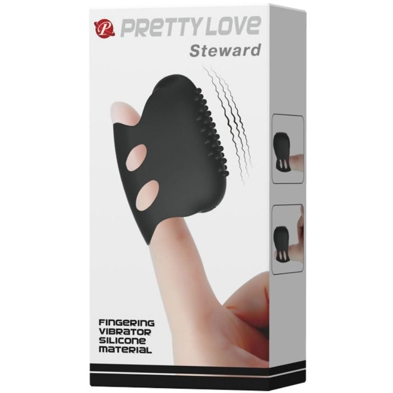 Pretty Love - Flirtation Steward Schwarzer Vibrations-Fingerhut