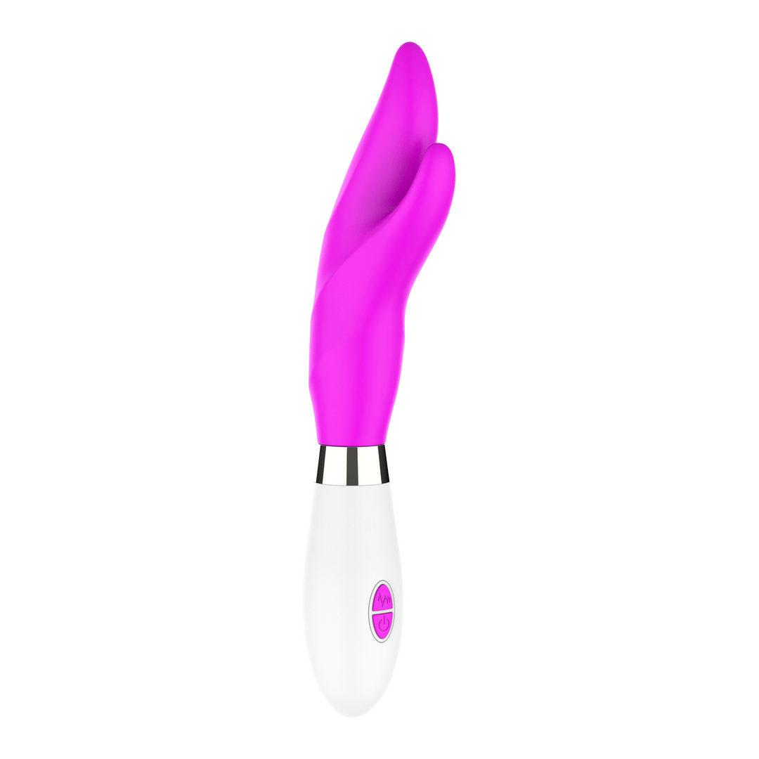Rabbit-Vibrator Athos mit Doppelspitze Pink 21,9 x 3,9 cm