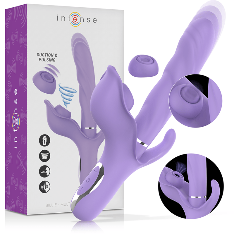 Rabbit-Vibrator Billie Multifunktionaler Wiederaufladbarer Saugvibrator mit Lila