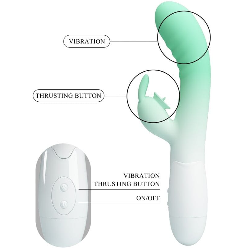 Rabbit-Vibrator Cerberus Rabbit 3o Vibrationen Grün