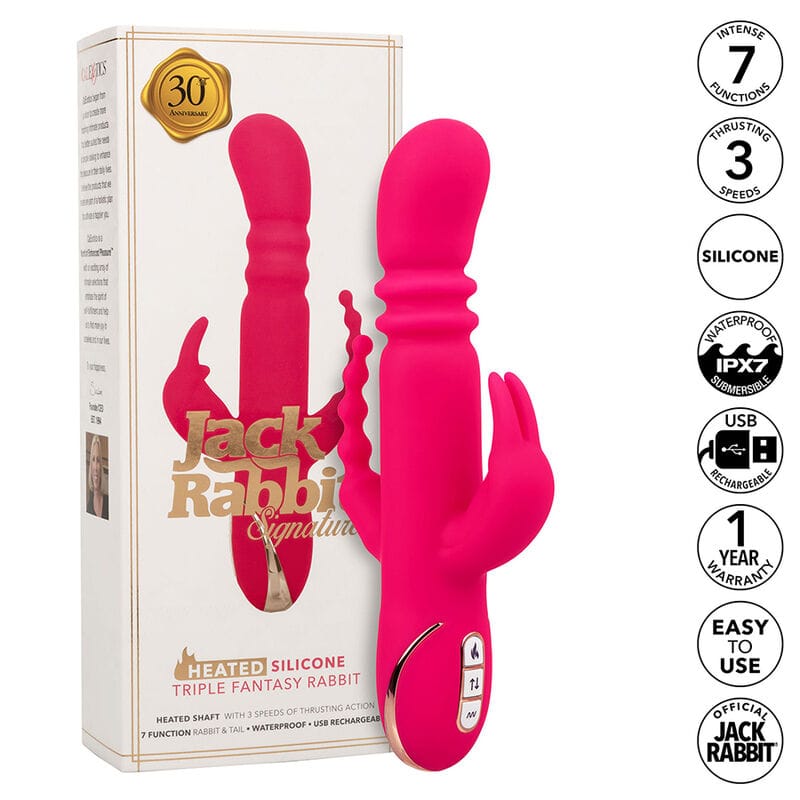 Rabbit-Vibrator Jack Fantasy Dreifach Beheizt Rosa 14,5 x 3,75 cm