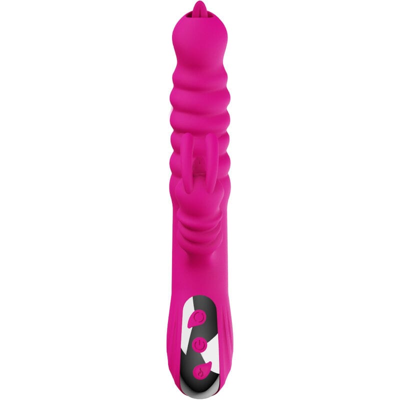 Rabbit-Vibrator Rabbit Doppelzunge Multifunktionsvibrator Fuchsia Wärmeeffekt ffekt