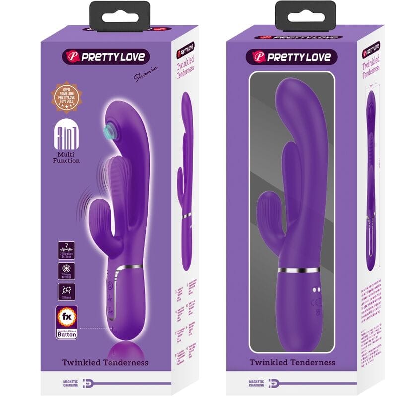 Rabbit-Vibrator Shania Triple Multifunktion Lila – Ansicht 11