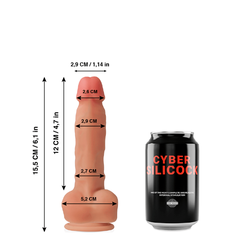 Realistischer Dildo Ansel Flüssigsilikon 12 x 2,9 cm – Ansicht 2