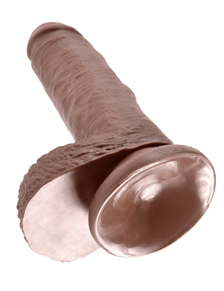 Realistischer Dildo Jones mit Hoden braun