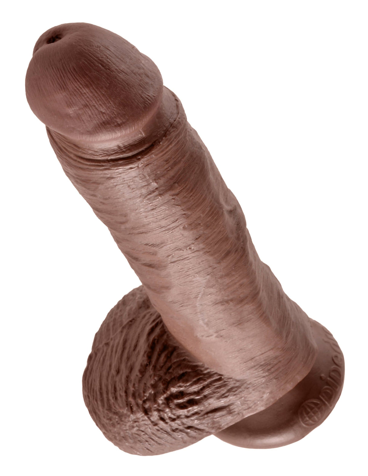 Realistischer Dildo Jones mit Hoden braun