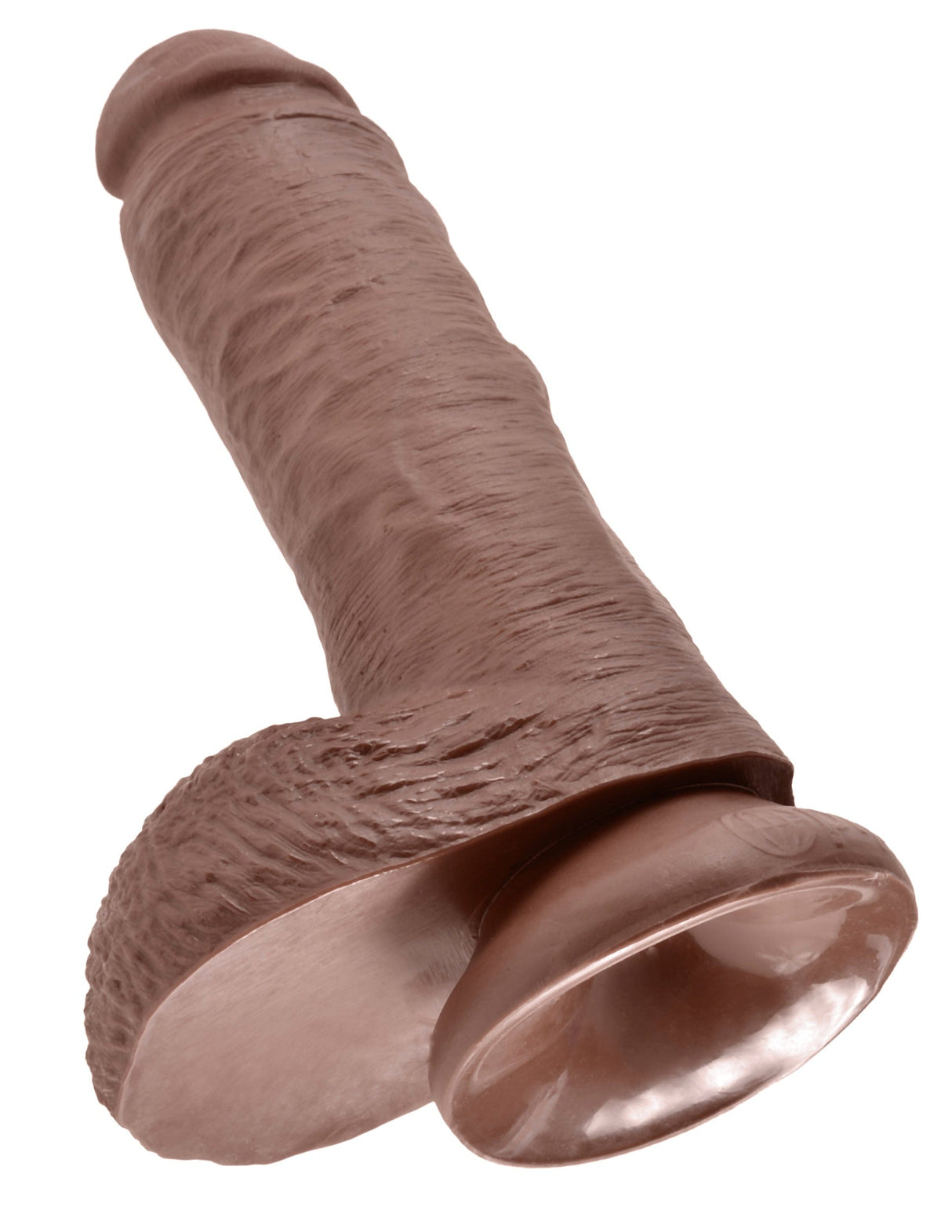 Realistischer Dildo Jones mit Hoden braun