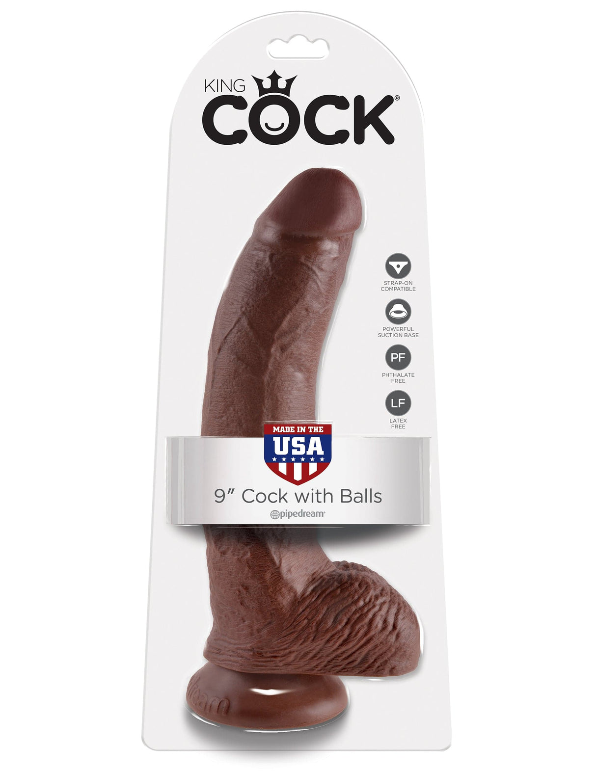 Realistischer Dildo Jones mit Hoden braun