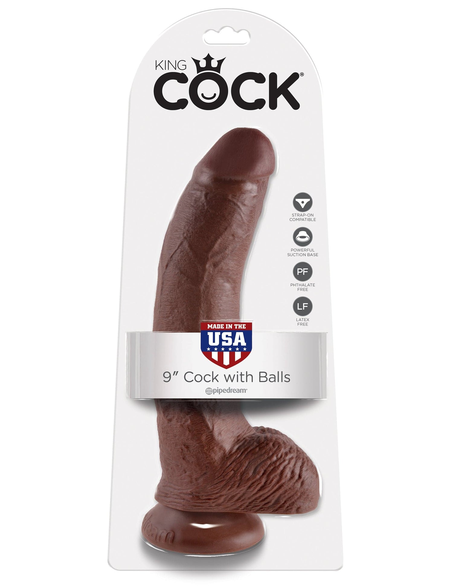 Realistischer Dildo Jones mit Hoden braun