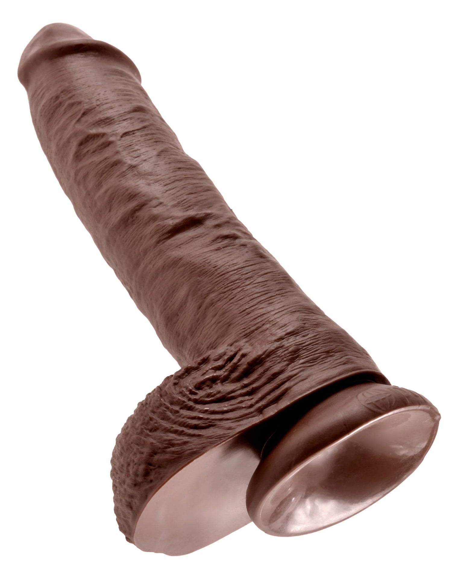 Realistischer Dildo Jones mit Hoden braun