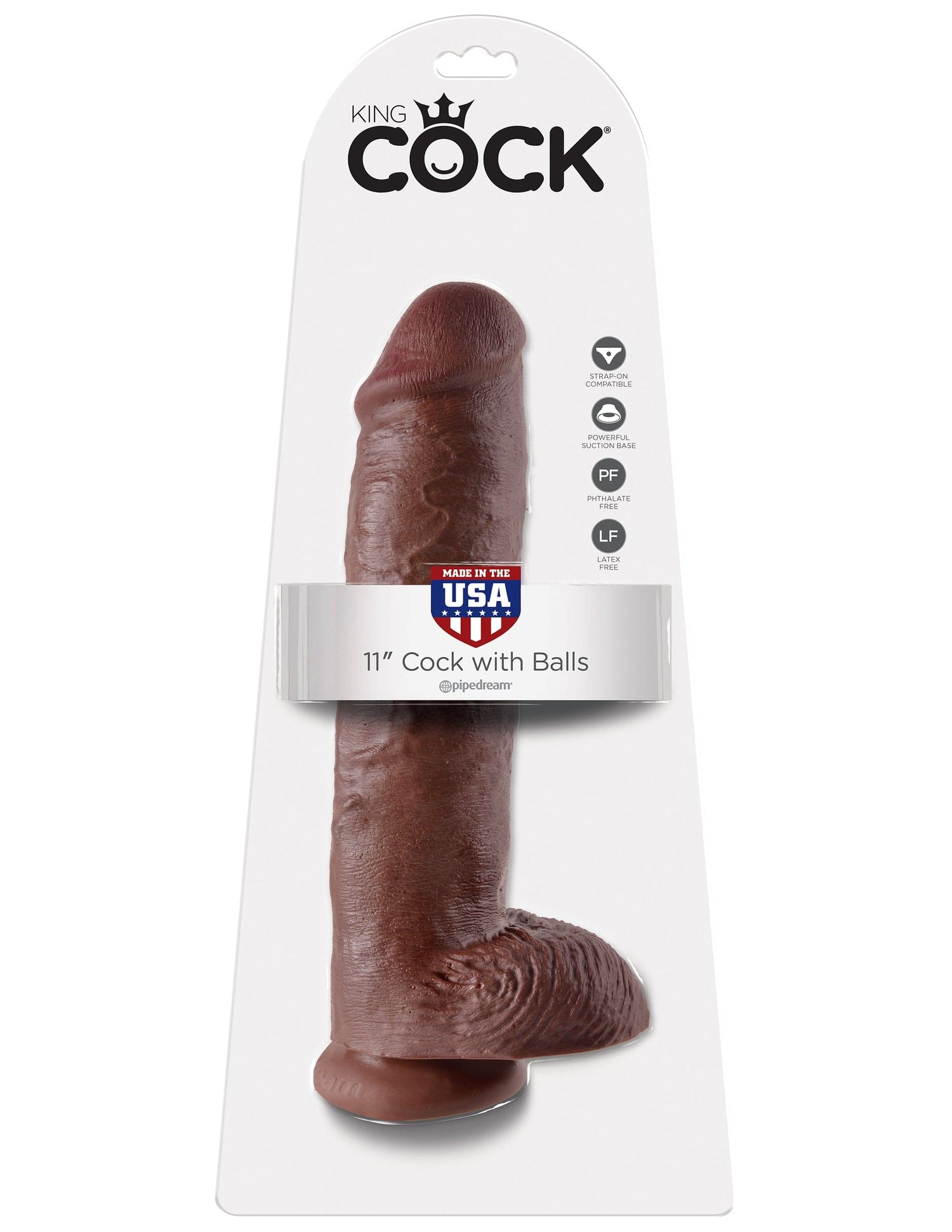 Realistischer Dildo Jones mit Hoden braun