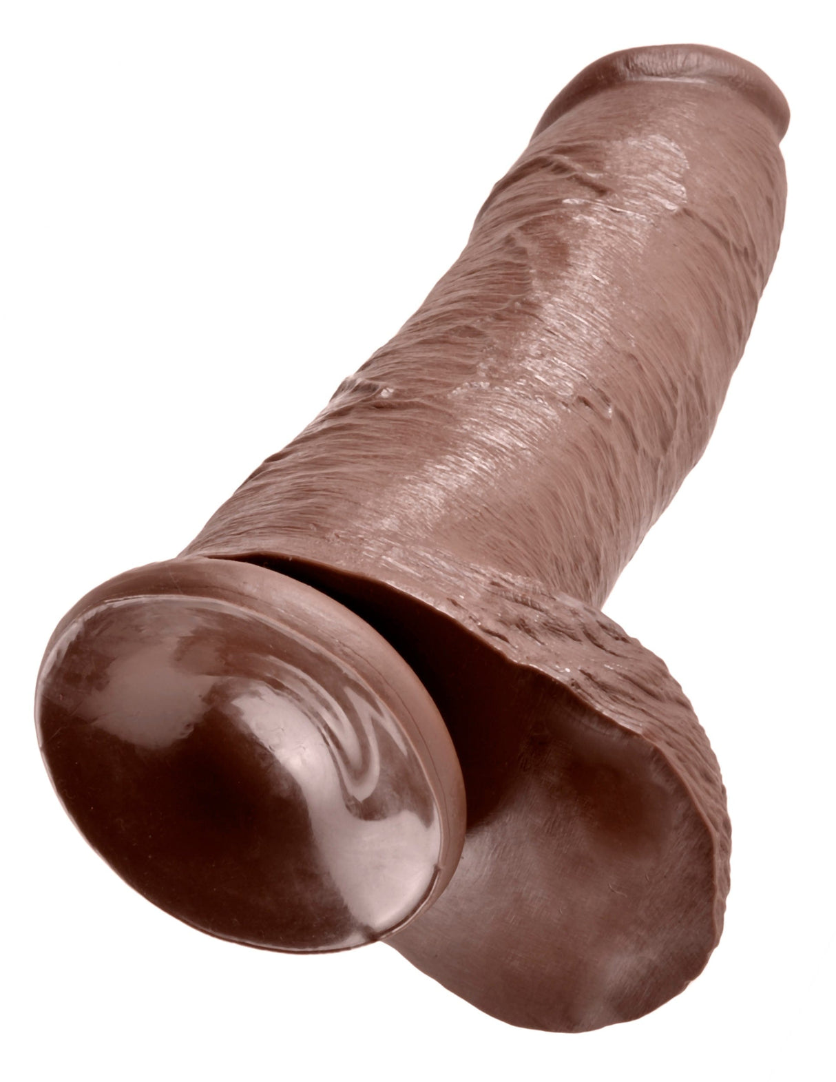 Realistischer Dildo Jones mit Hoden braun