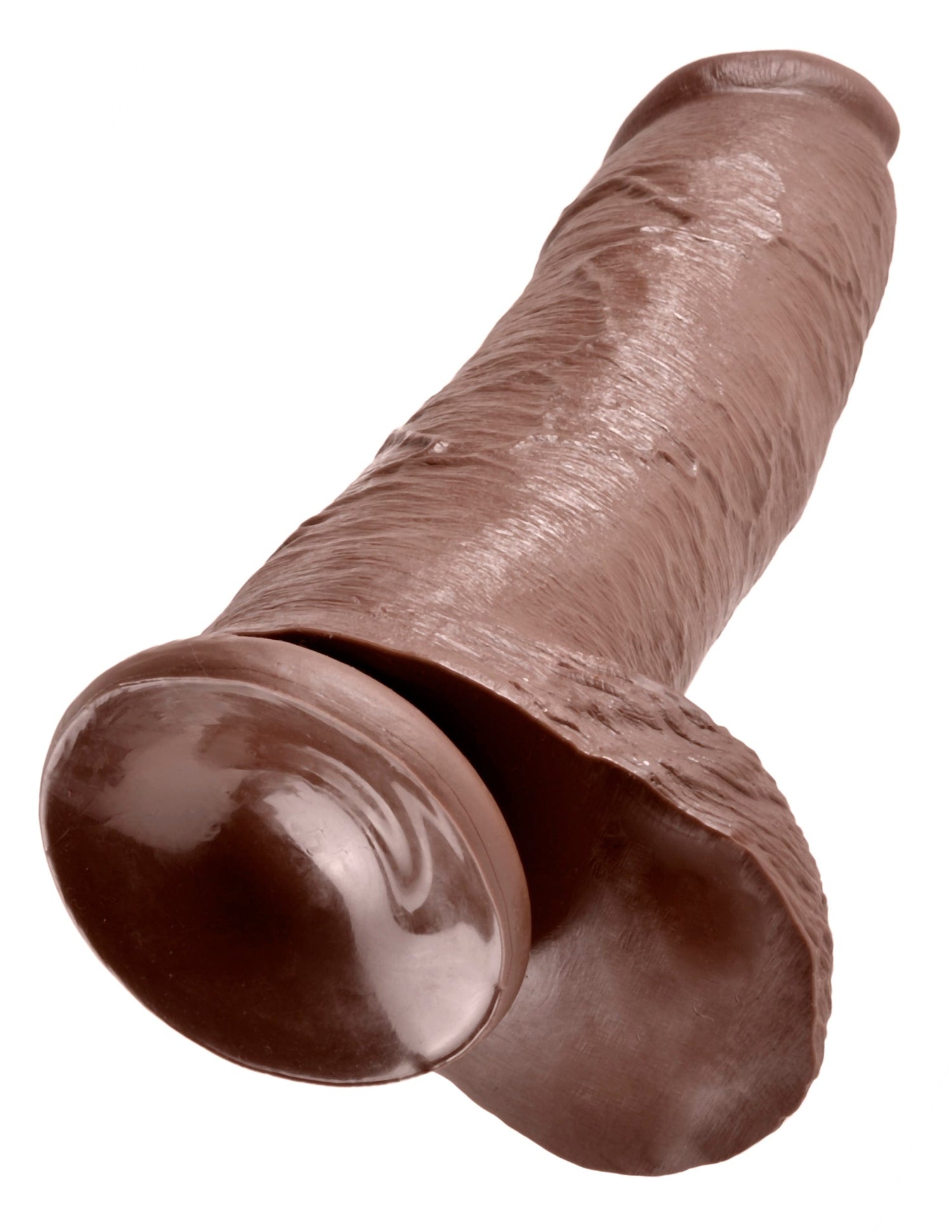 Realistischer Dildo Jones mit Hoden braun
