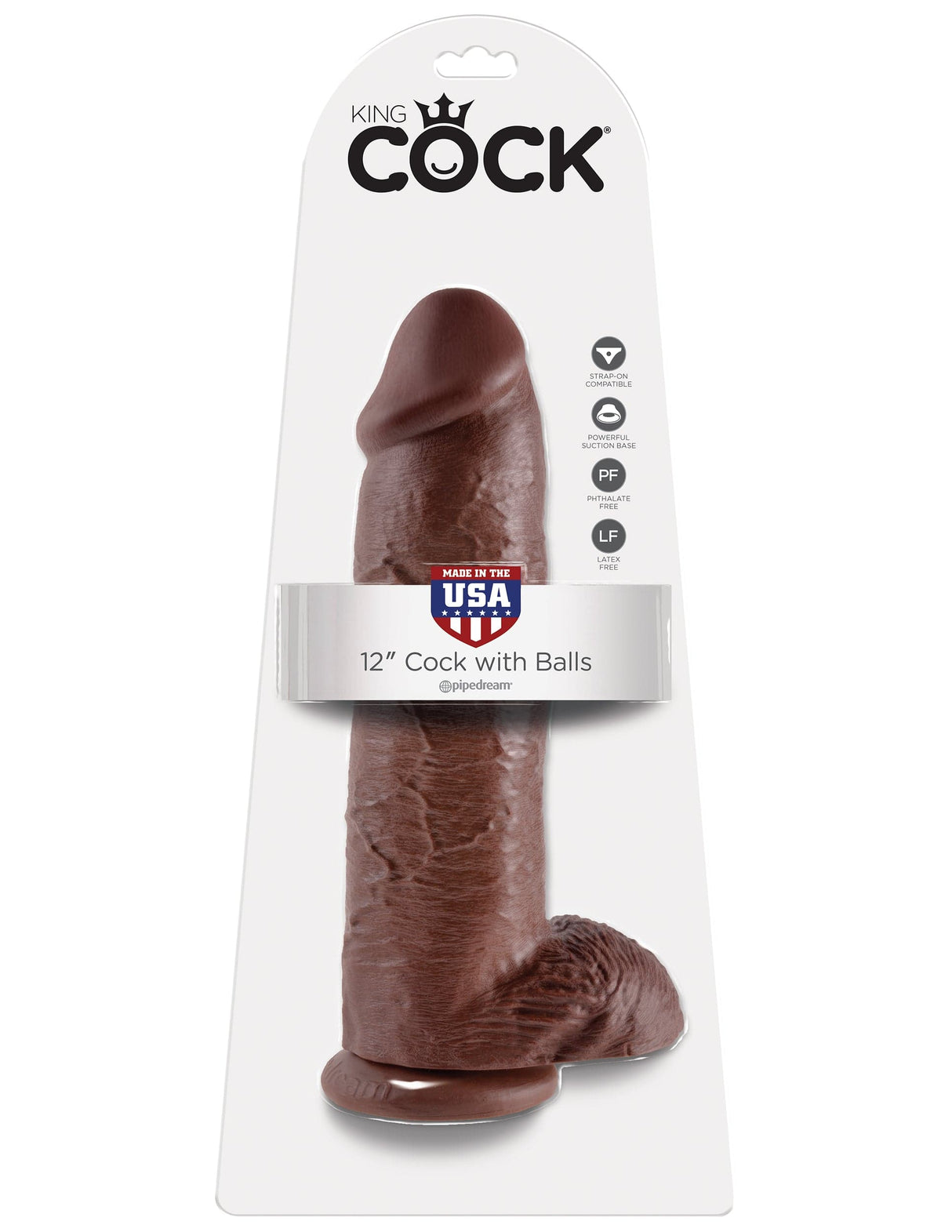 Realistischer Dildo Jones mit Hoden braun