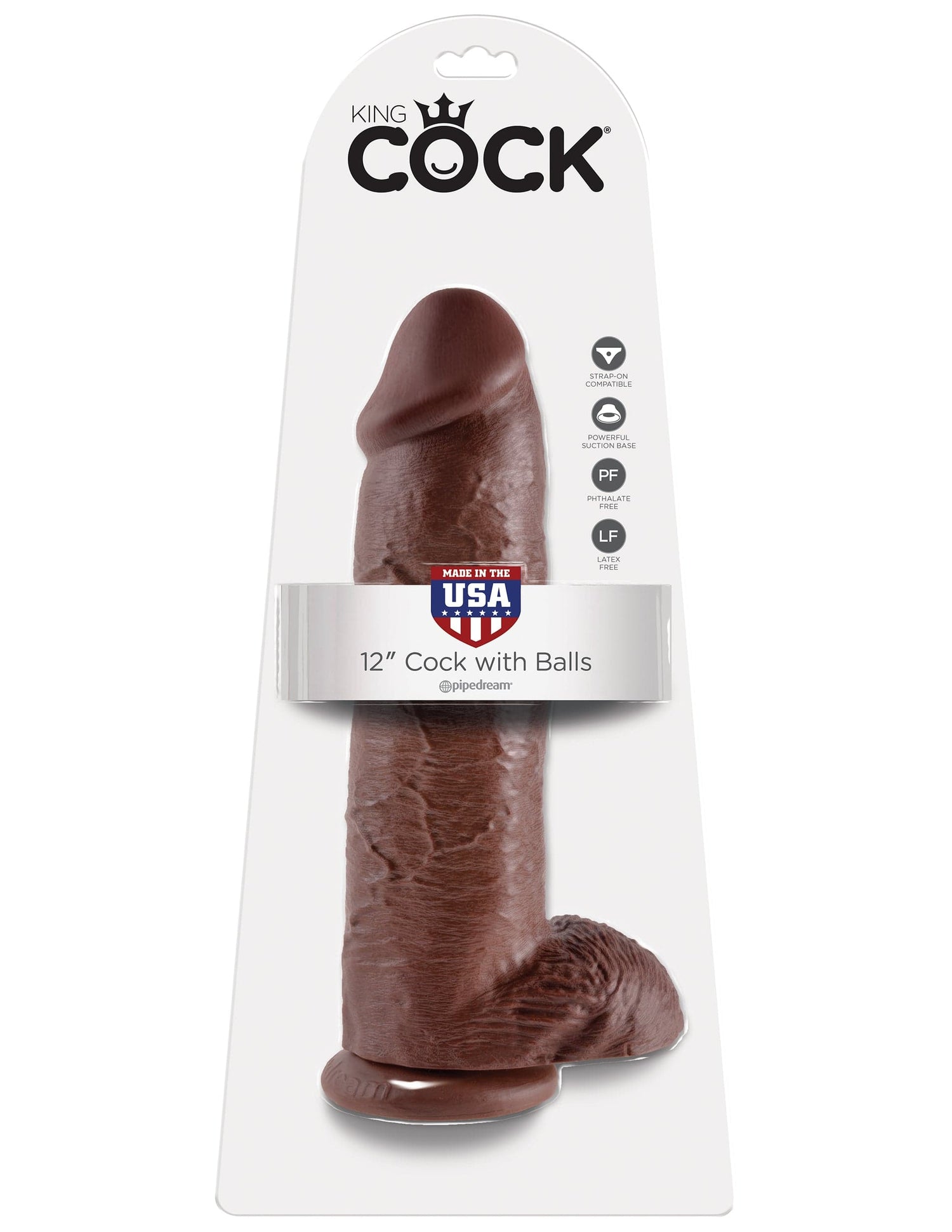 Realistischer Dildo Jones mit Hoden braun