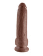Realistischer Dildo Jones mit Hoden braun L