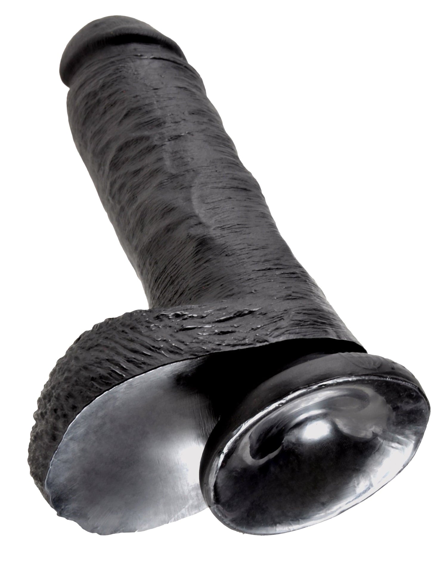 Realistischer Dildo Jones mit Hoden schwarz