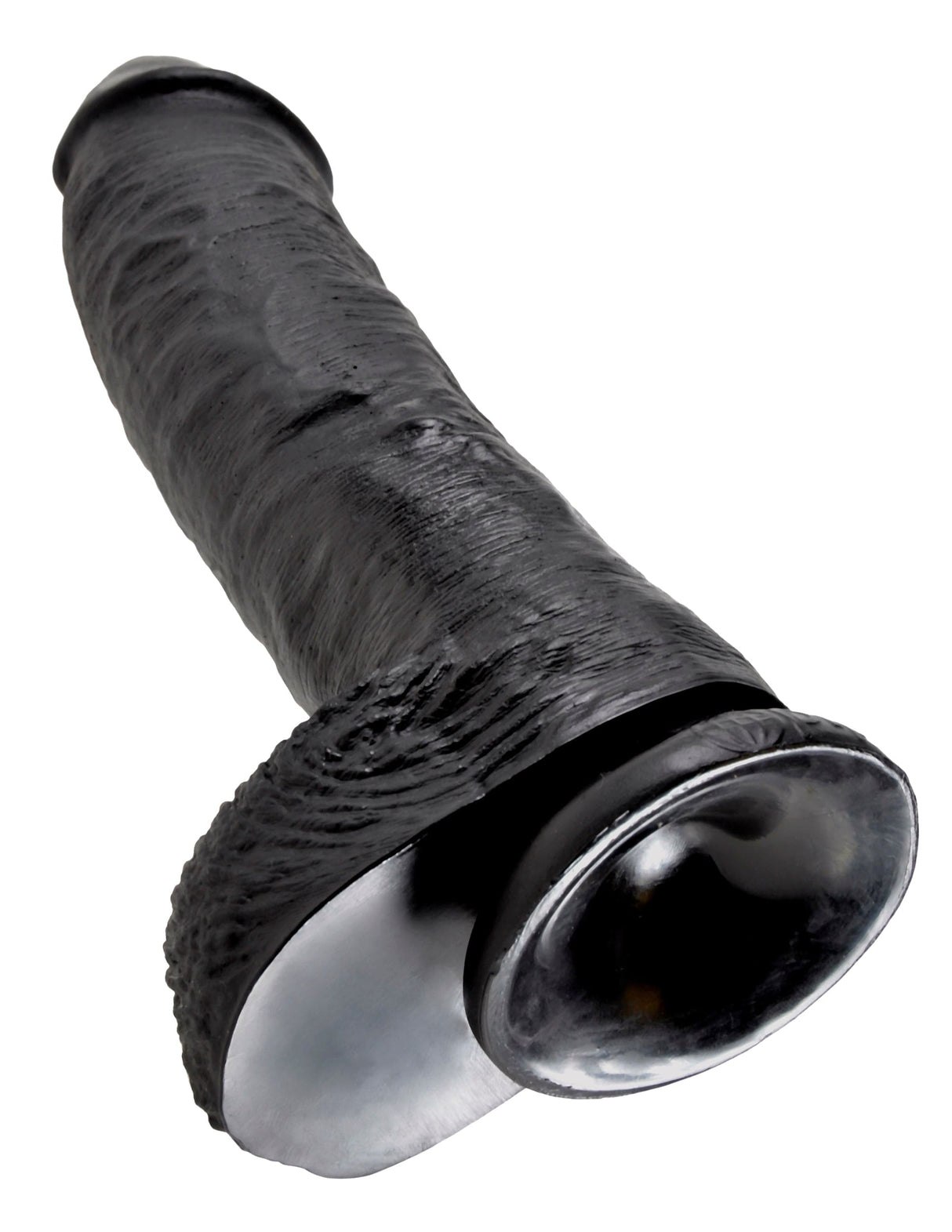 Realistischer Dildo Jones mit Hoden schwarz