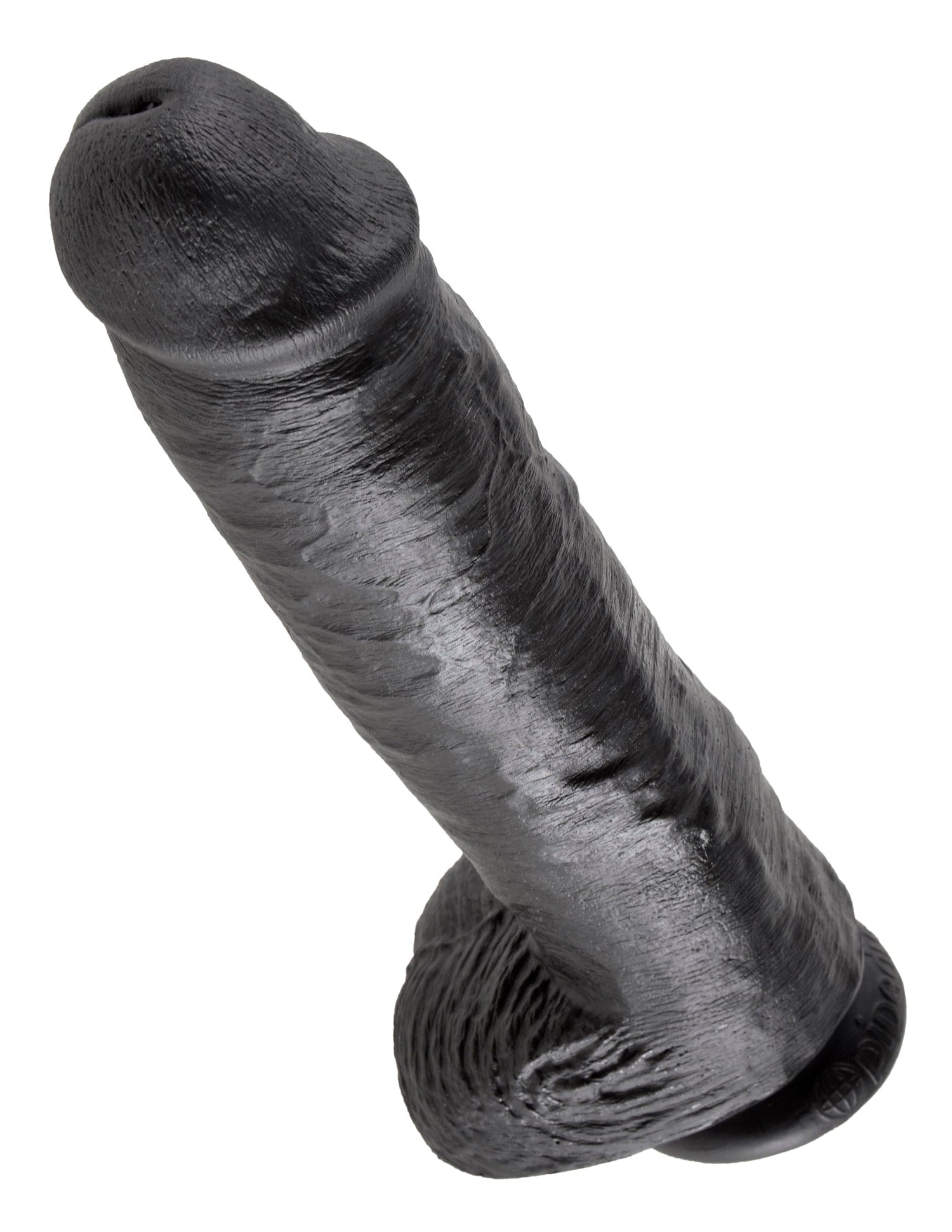 Realistischer Dildo Jones mit Hoden schwarz