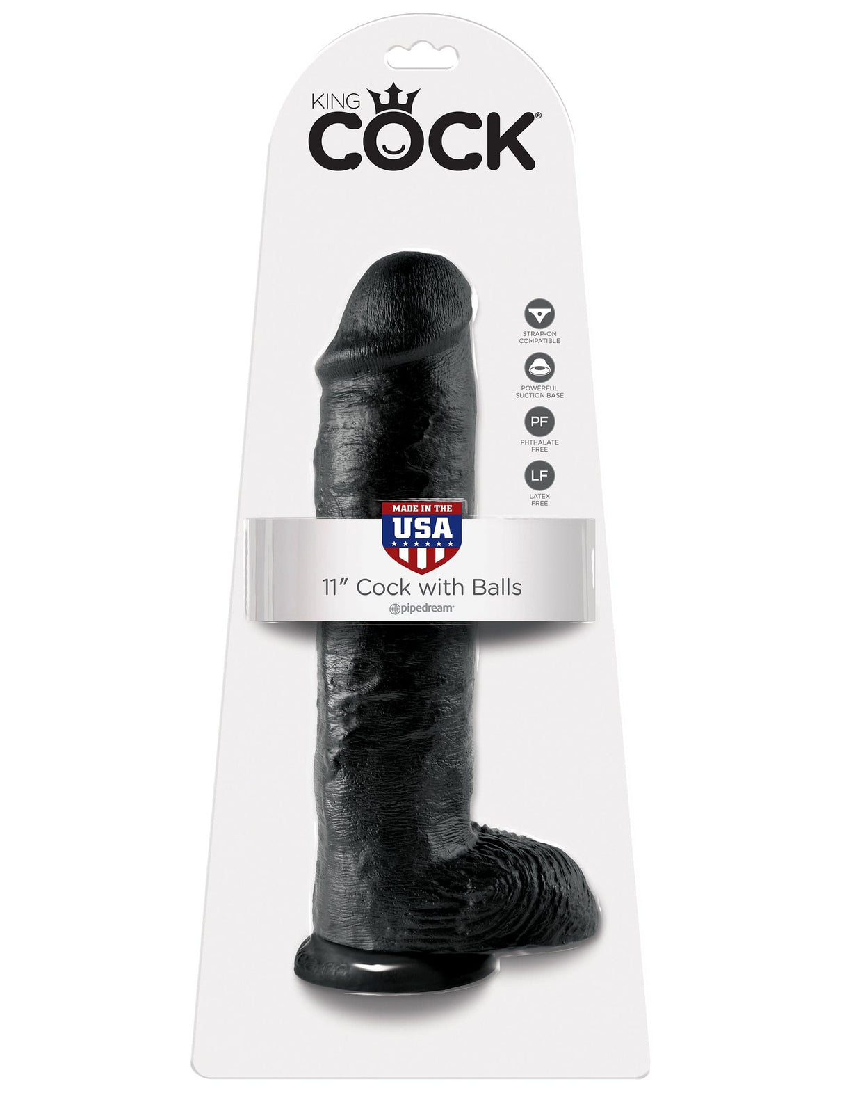 Realistischer Dildo Jones mit Hoden schwarz