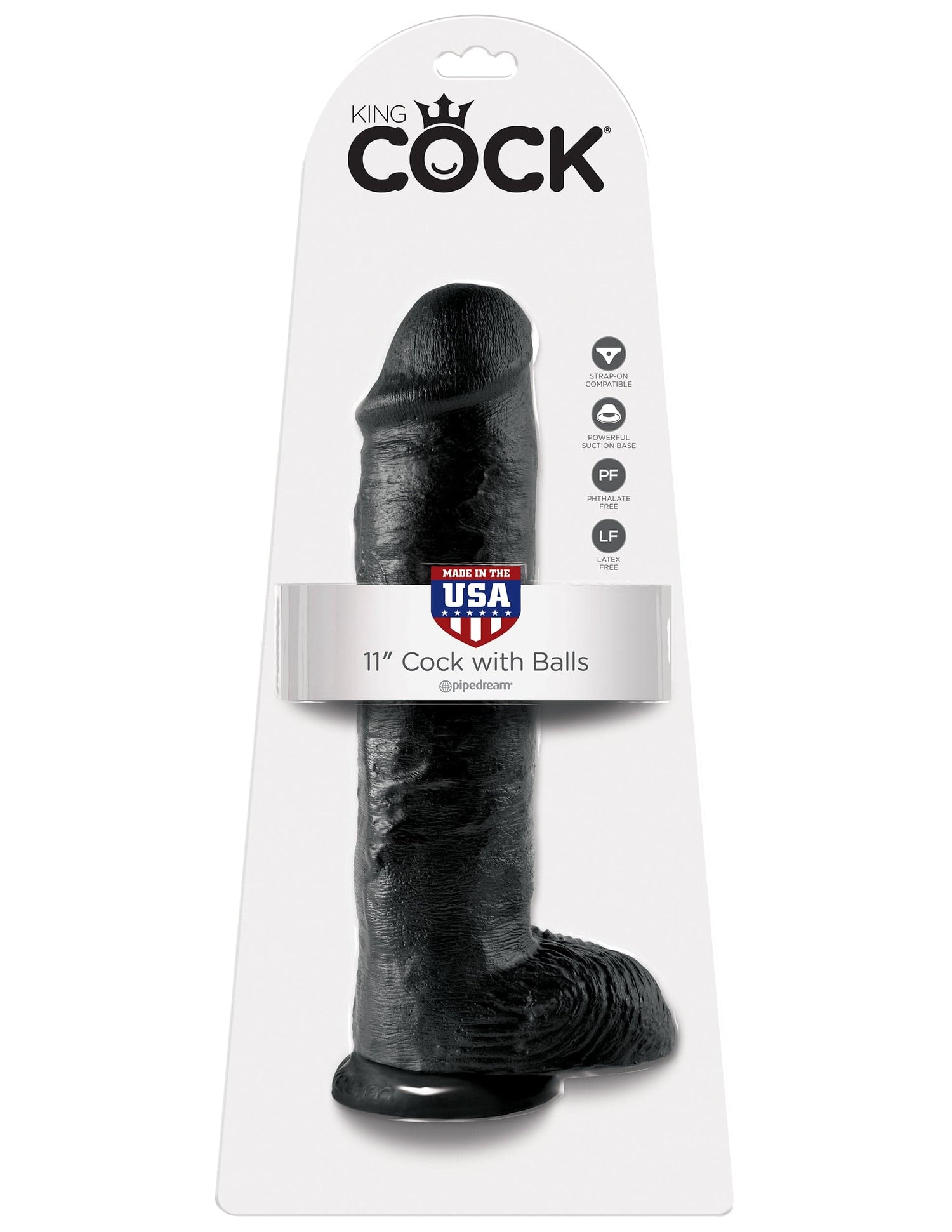 Realistischer Dildo Jones mit Hoden schwarz