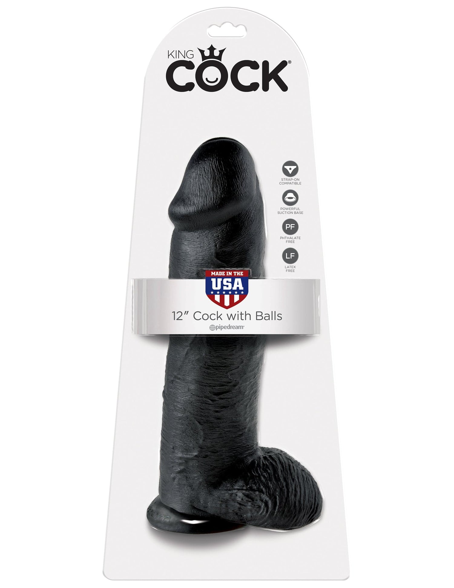 Realistischer Dildo Jones mit Hoden schwarz