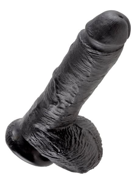 Realistischer Dildo Jones mit Hoden schwarz M