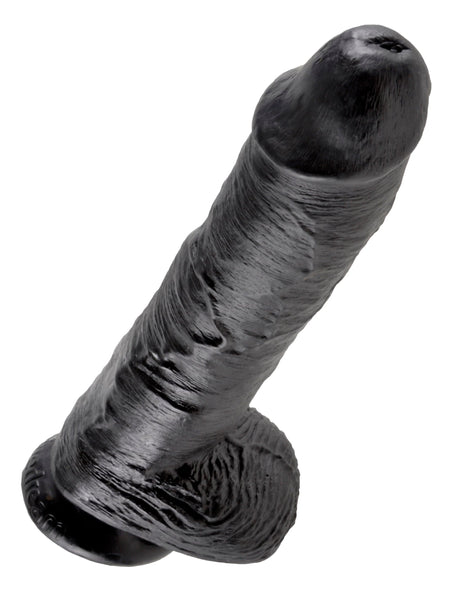 Realistischer Dildo Jones mit Hoden schwarz XL