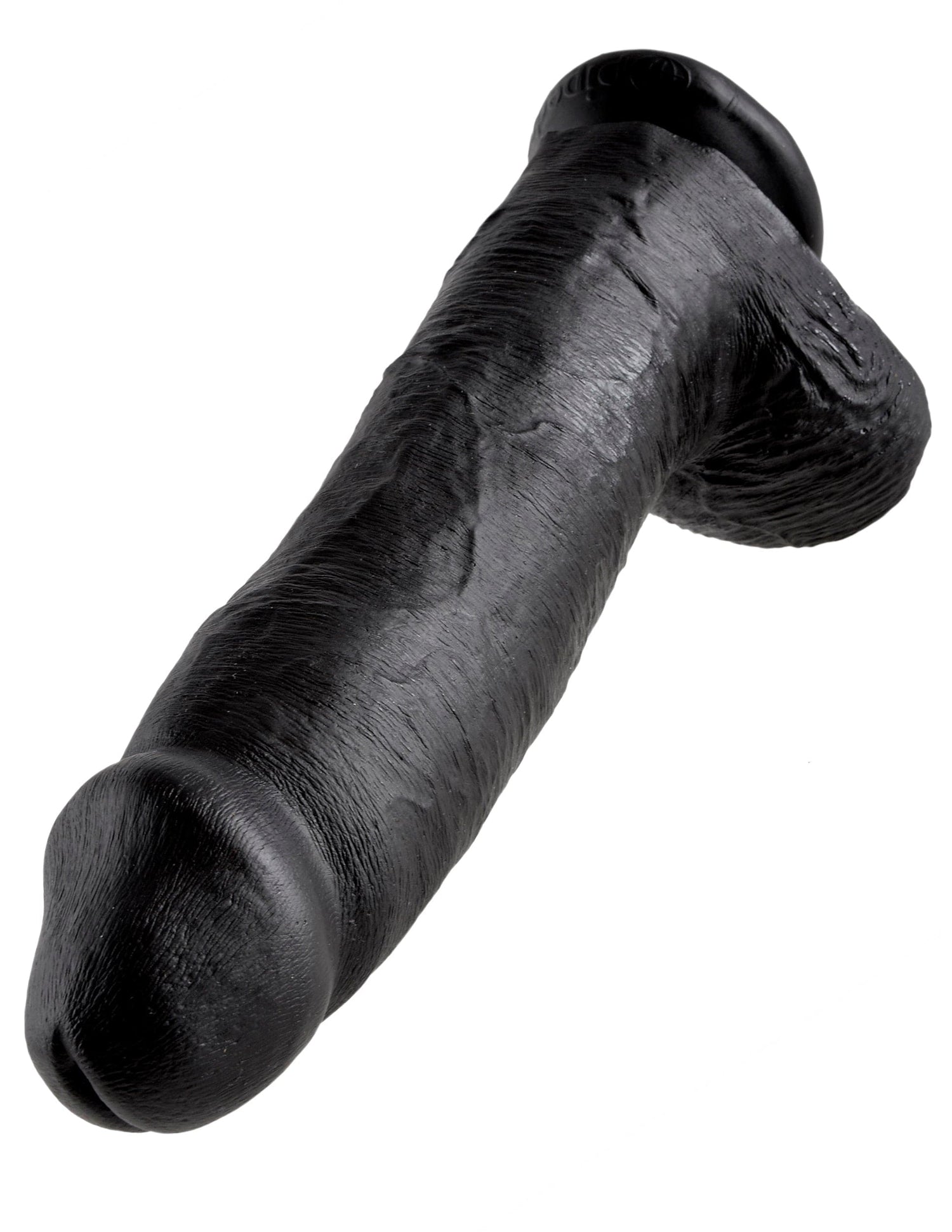 Realistischer Dildo Jones mit Hoden schwarz XXXL
