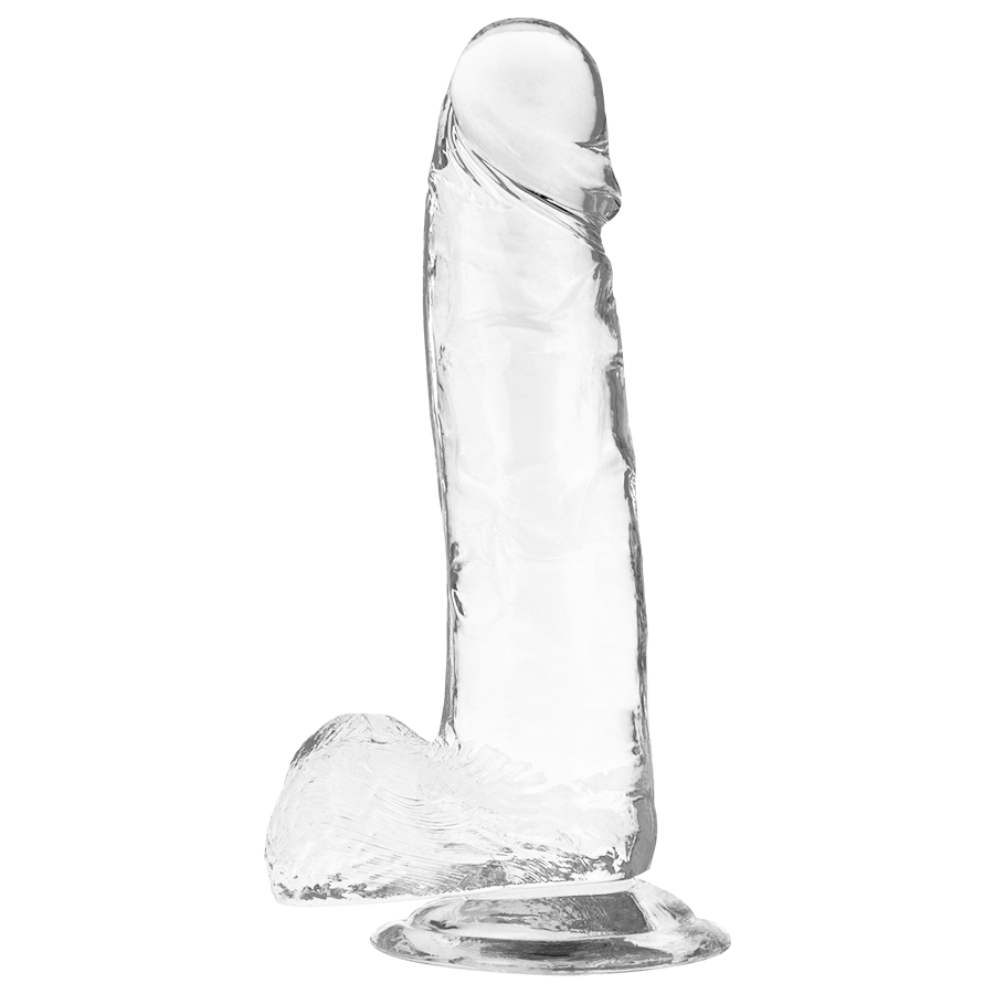 Realistischer Dildo mit Hoden Transparent 20 x 4,5 cm – Ansicht 5