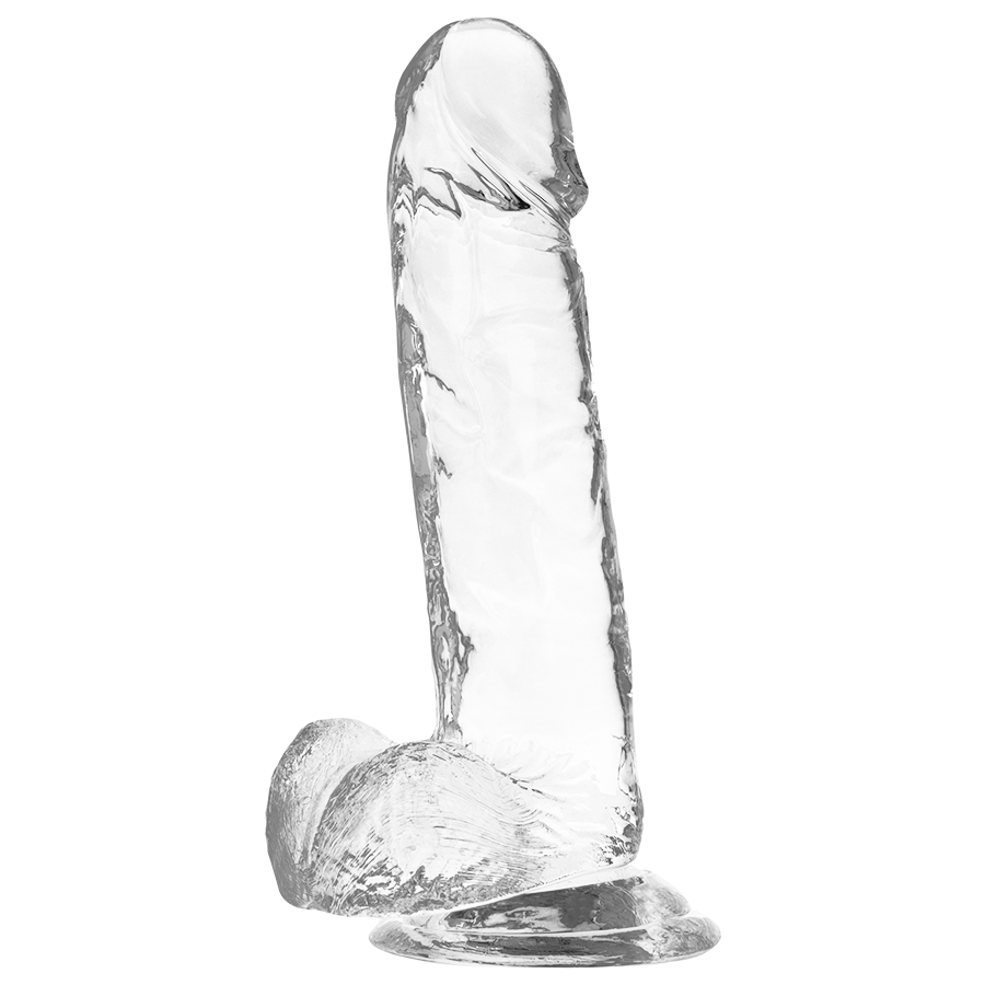 Realistischer Dildo mit Hoden Transparent 20 x 4,5 cm – Ansicht 4