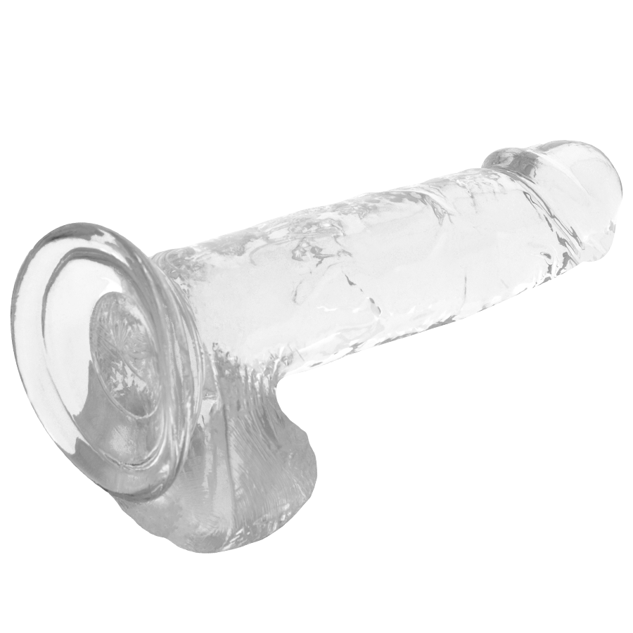 Realistischer Dildo mit Hoden Transparent 20 x 4,5 cm – Ansicht 3