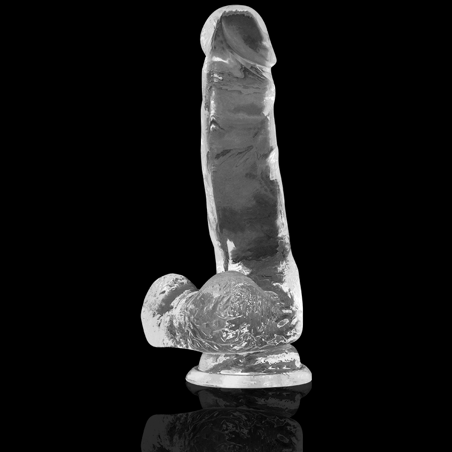 Realistischer Dildo mit Hoden Transparent 18,5 x 3,8 cm – Ansicht 7