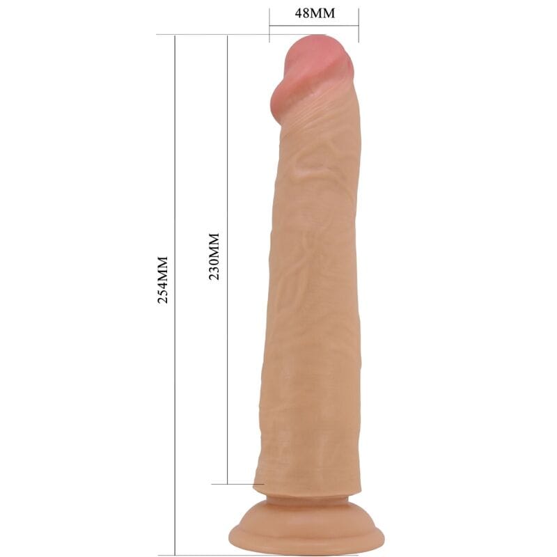 Realistischer Dildo Sharife mit beweglicher Haut mit Saugfuß Natur 25,4 x 4,8 cm – Ansicht 5