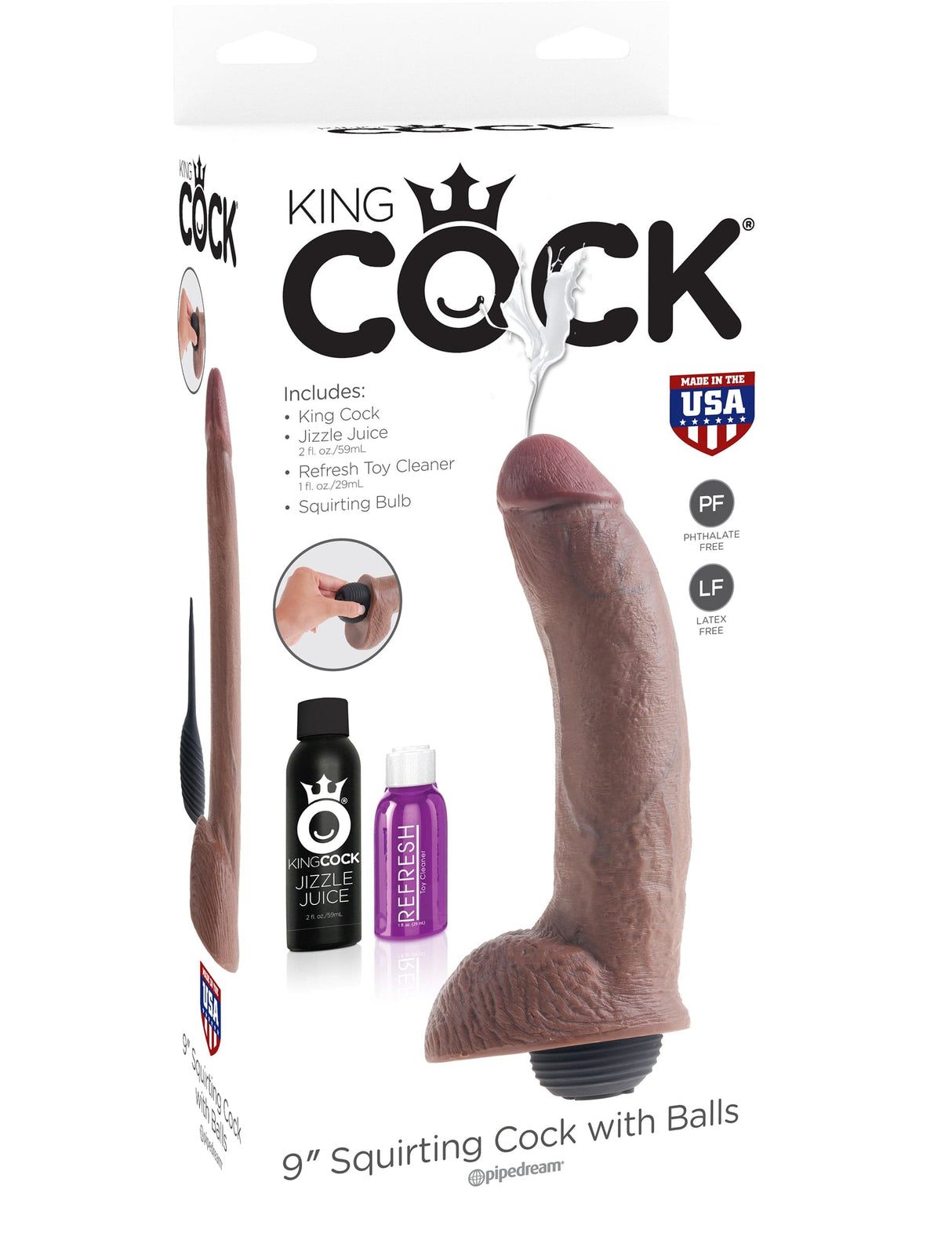 Realistischer Dildo Spritzer braun 23 x 5 cm