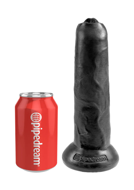 Realistischer Dildo unbeschnitten 25,5 x 4,5 cm Schwarz