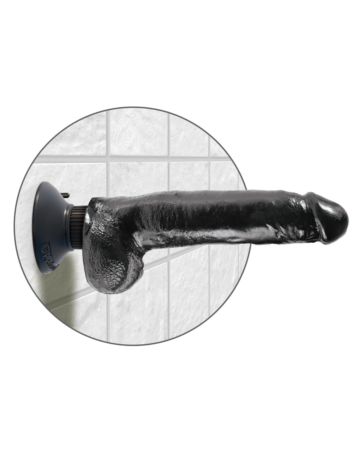 Realistischer Vibrator King mit Hoden schwarz 23 x 5 cm