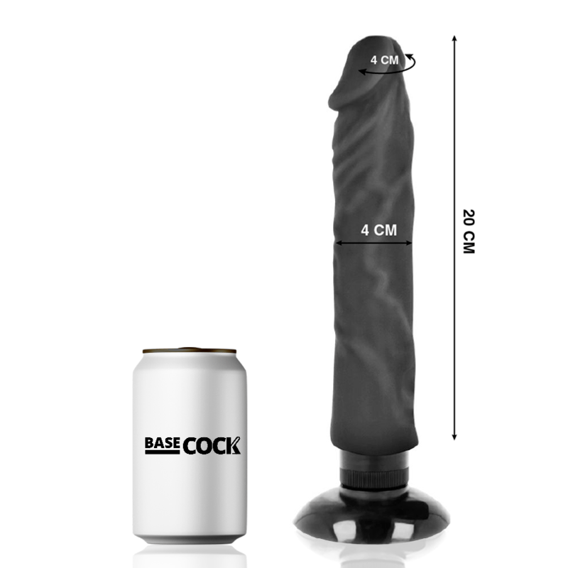 Realistischer Vibrator mit Fernbedienung 2-in-1 Schwarz 20 x 4 cm – Ansicht 2