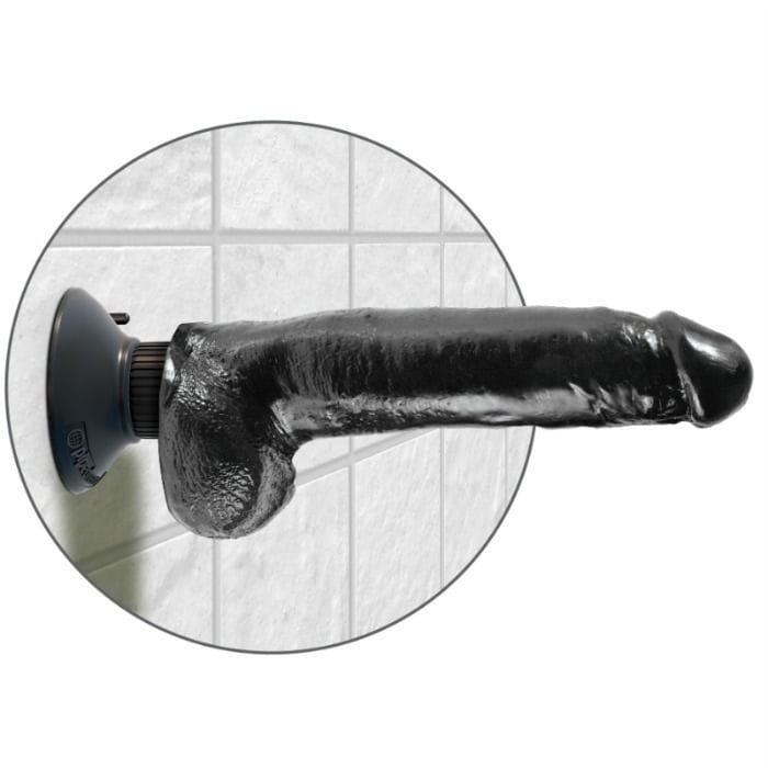 Realistischer Vibro-Dildo mit Hoden Schwarz 23 cm – Ansicht 4